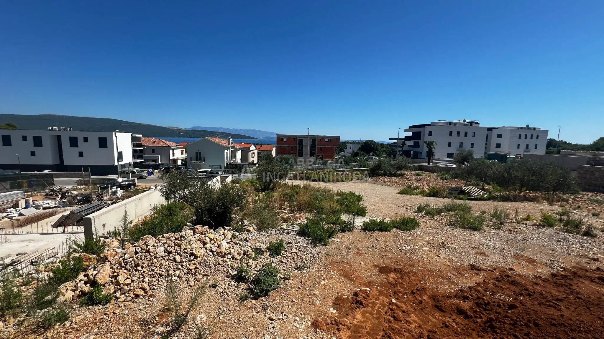 Krk – Építési telek tengeri panorámával